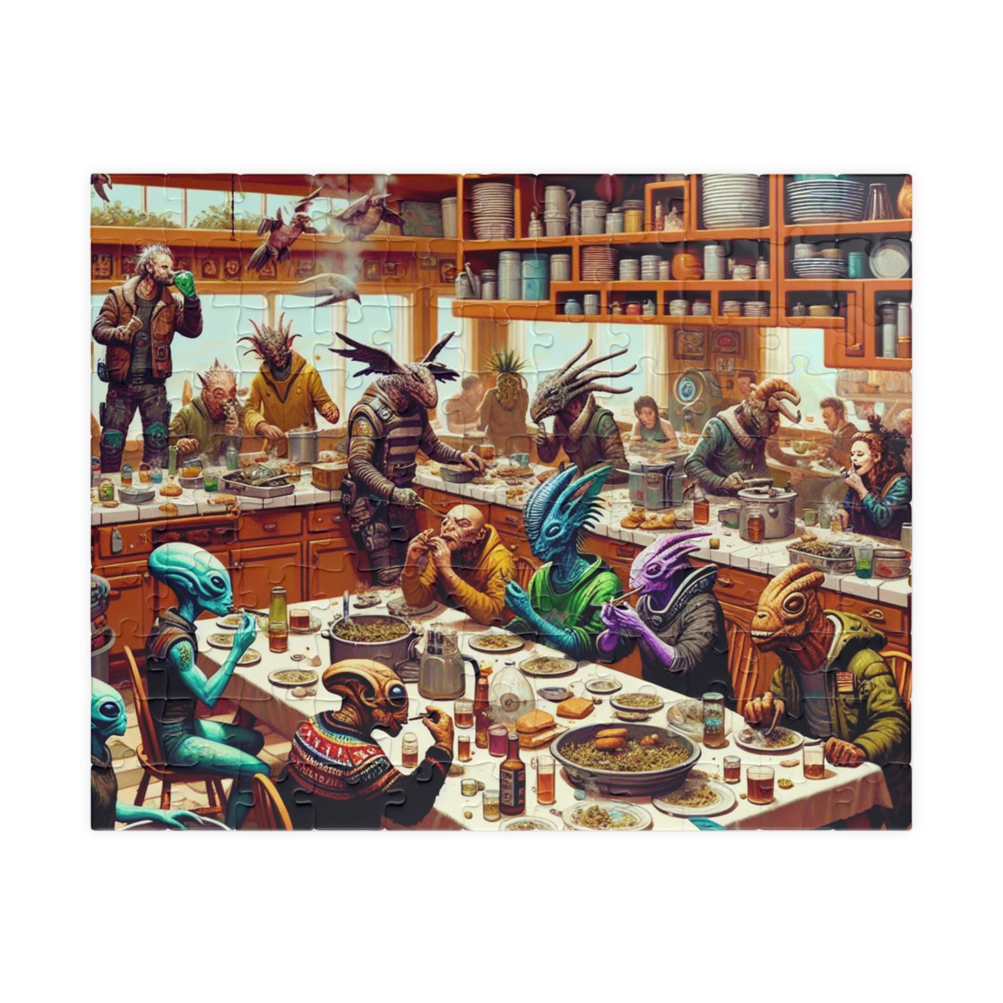 Alien Thanksgiving Puzzle (110, 252, 520, 1014-piece)